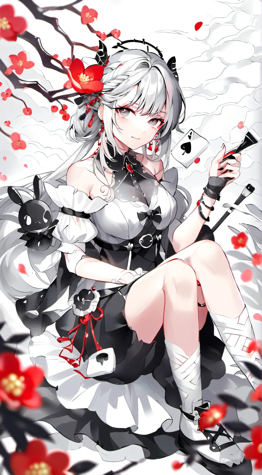 ai character: snow background