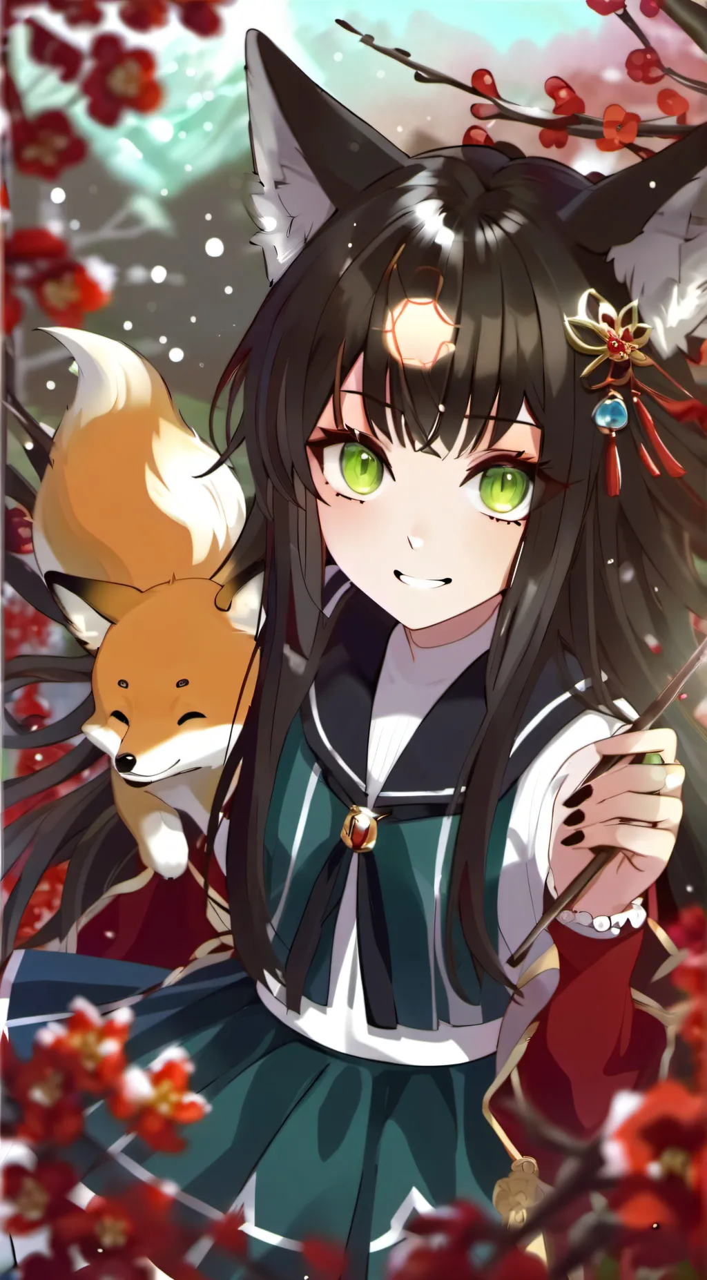 ai character: fox girl background