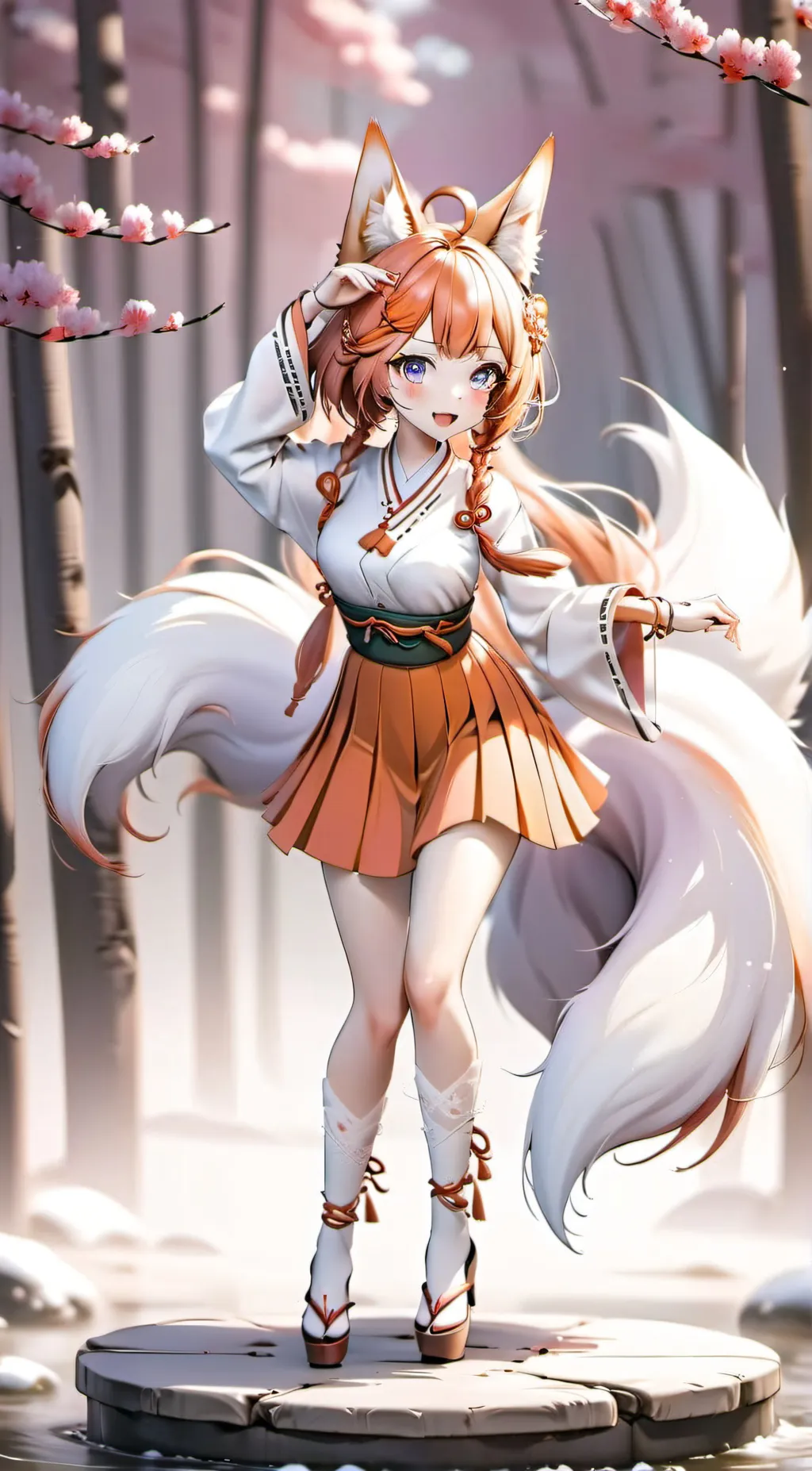 ai character: 8-Tailed Fox Nari background