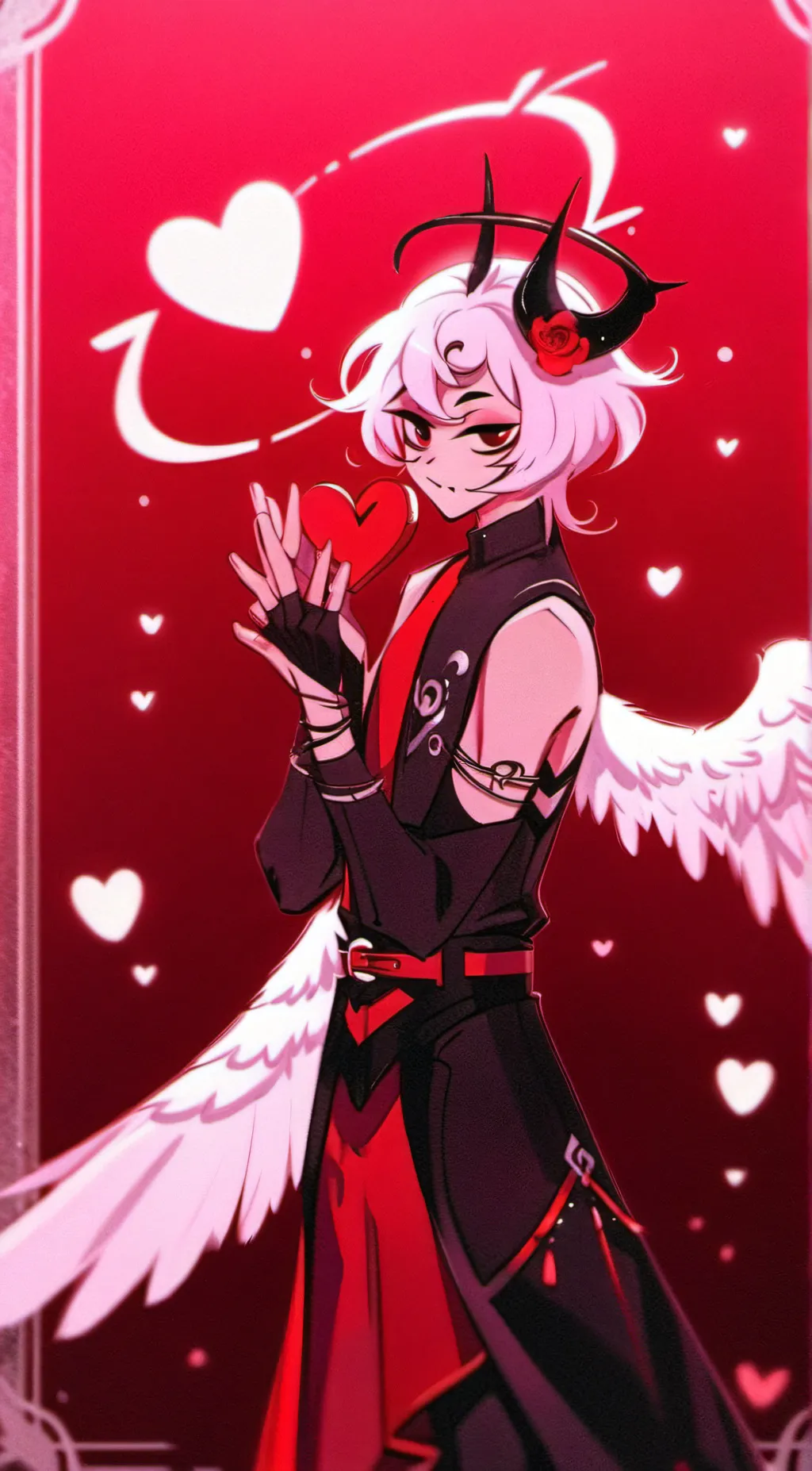 ai character: angel  Valentine's background
