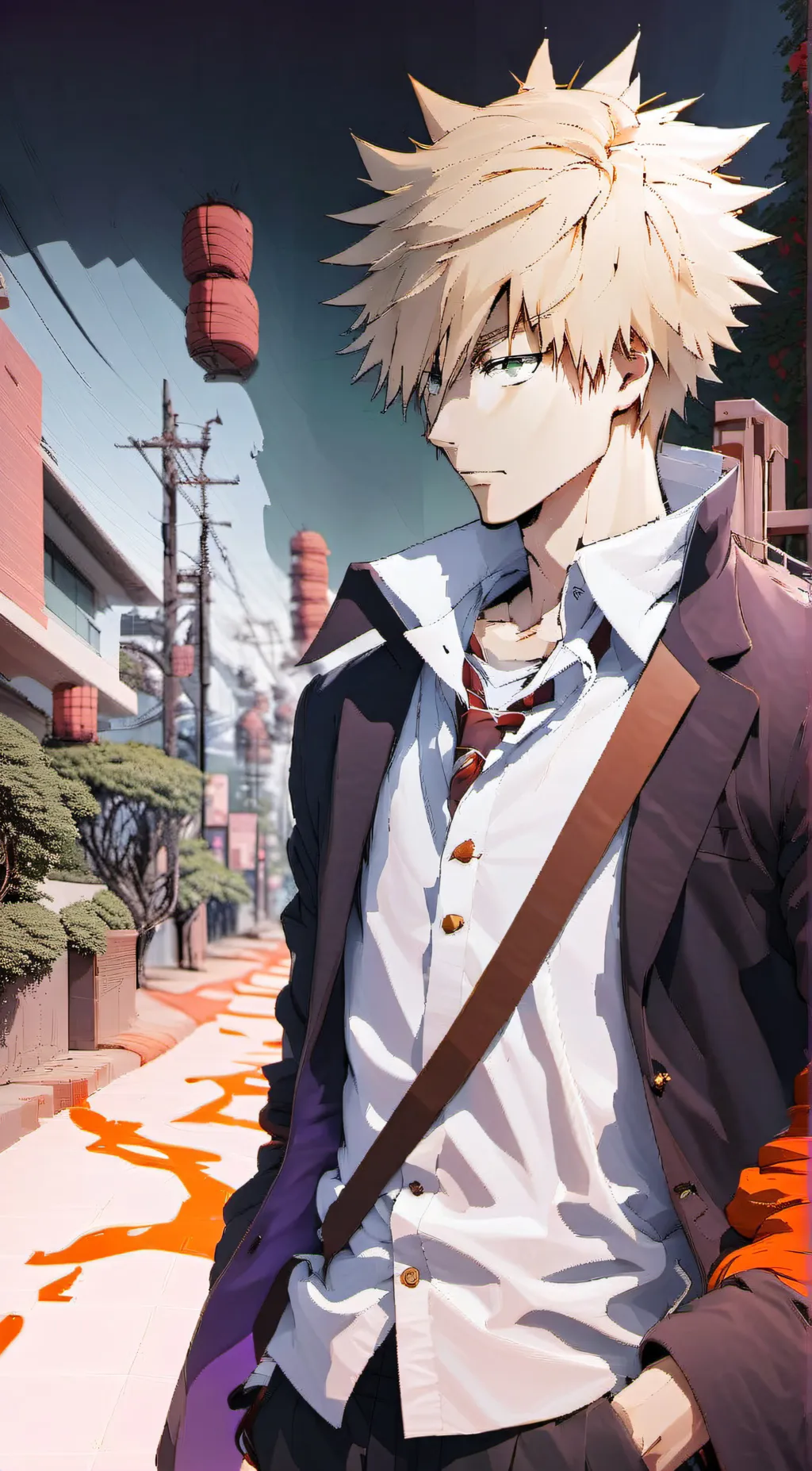 ai character: bakugo & denki background