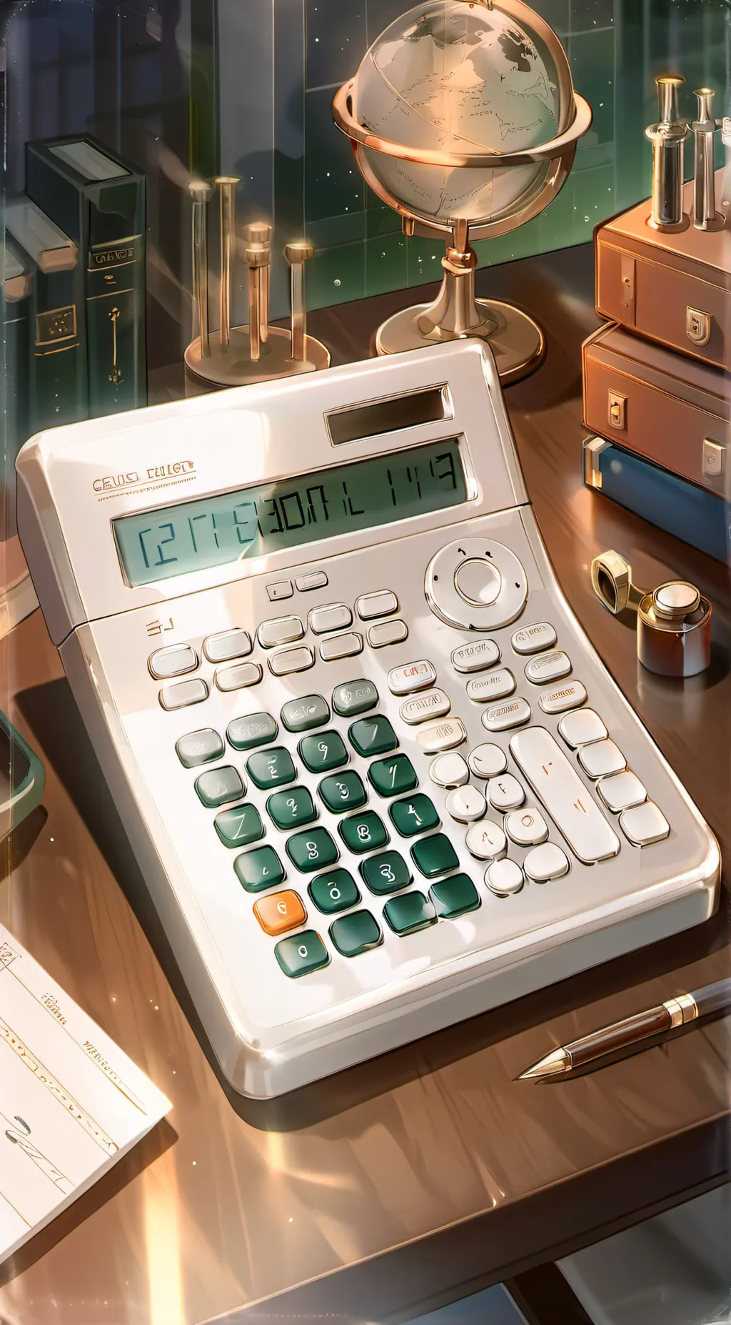 ai character: a calculator background