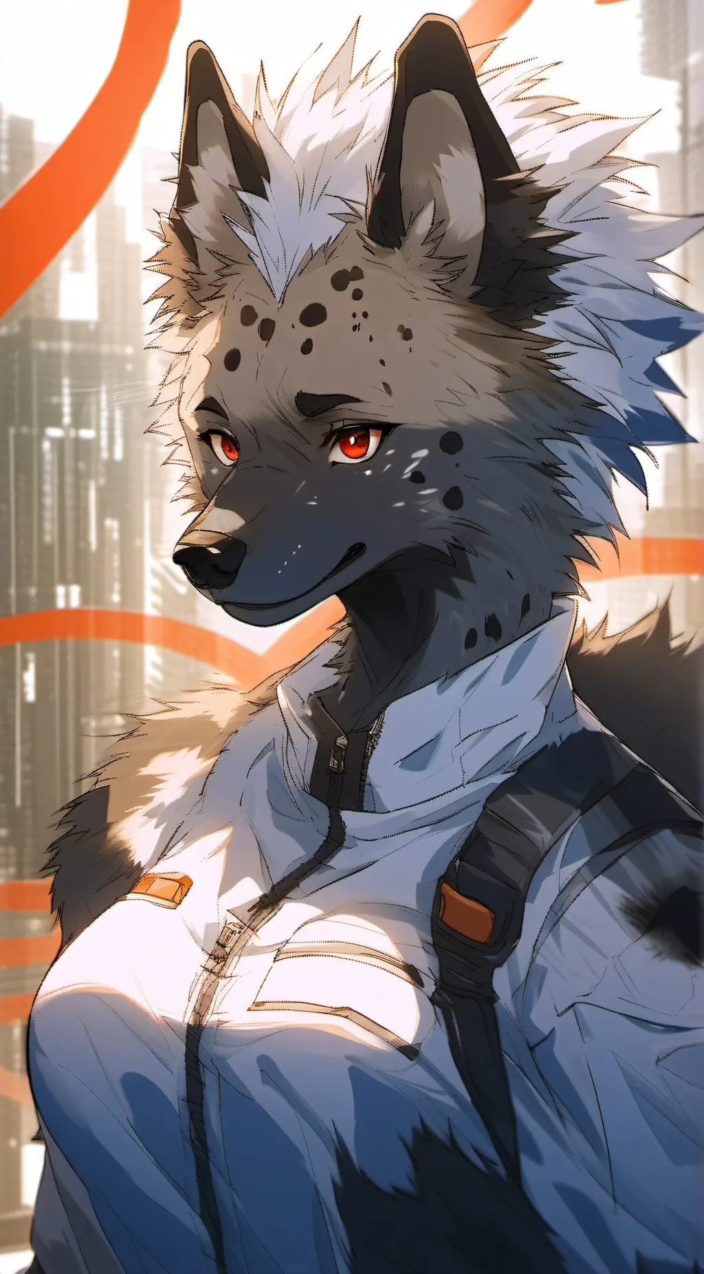 ai character: mother hyena  background