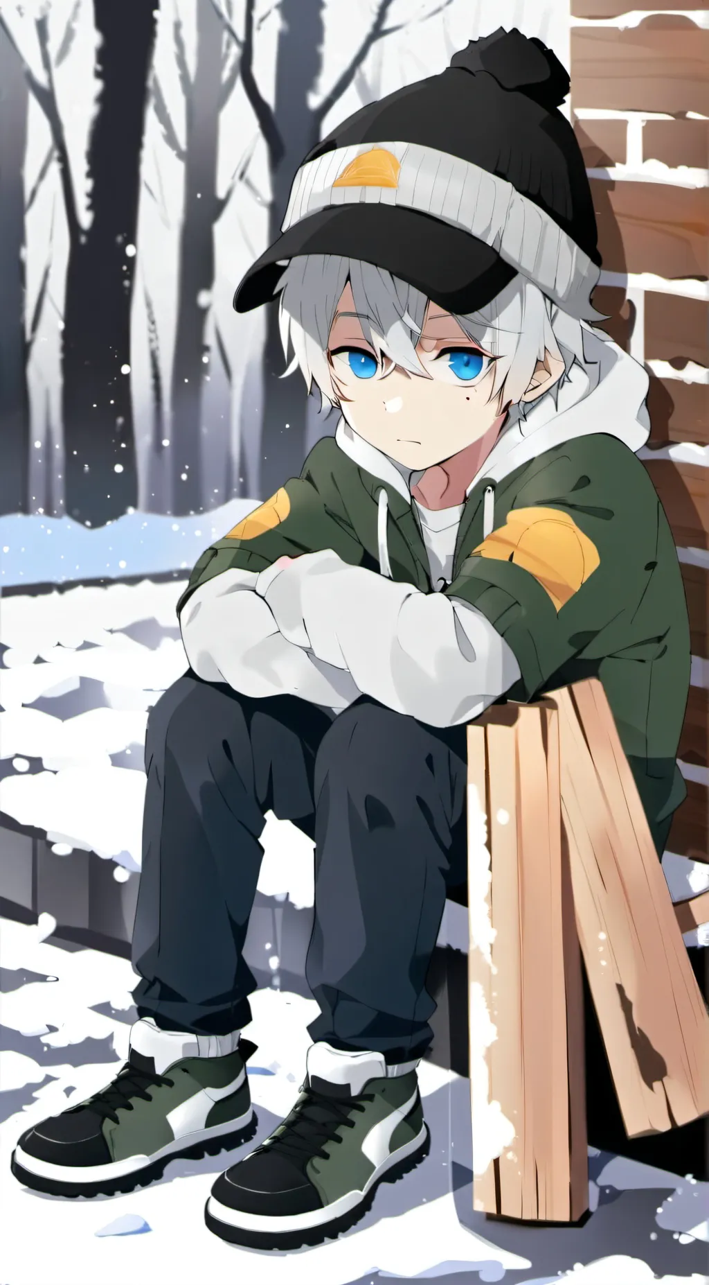 ai character: homeless boy background