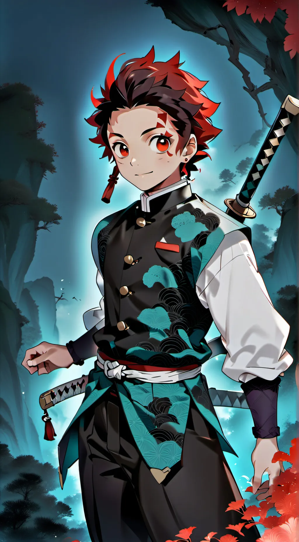 ai character: tanjiro kamado  background