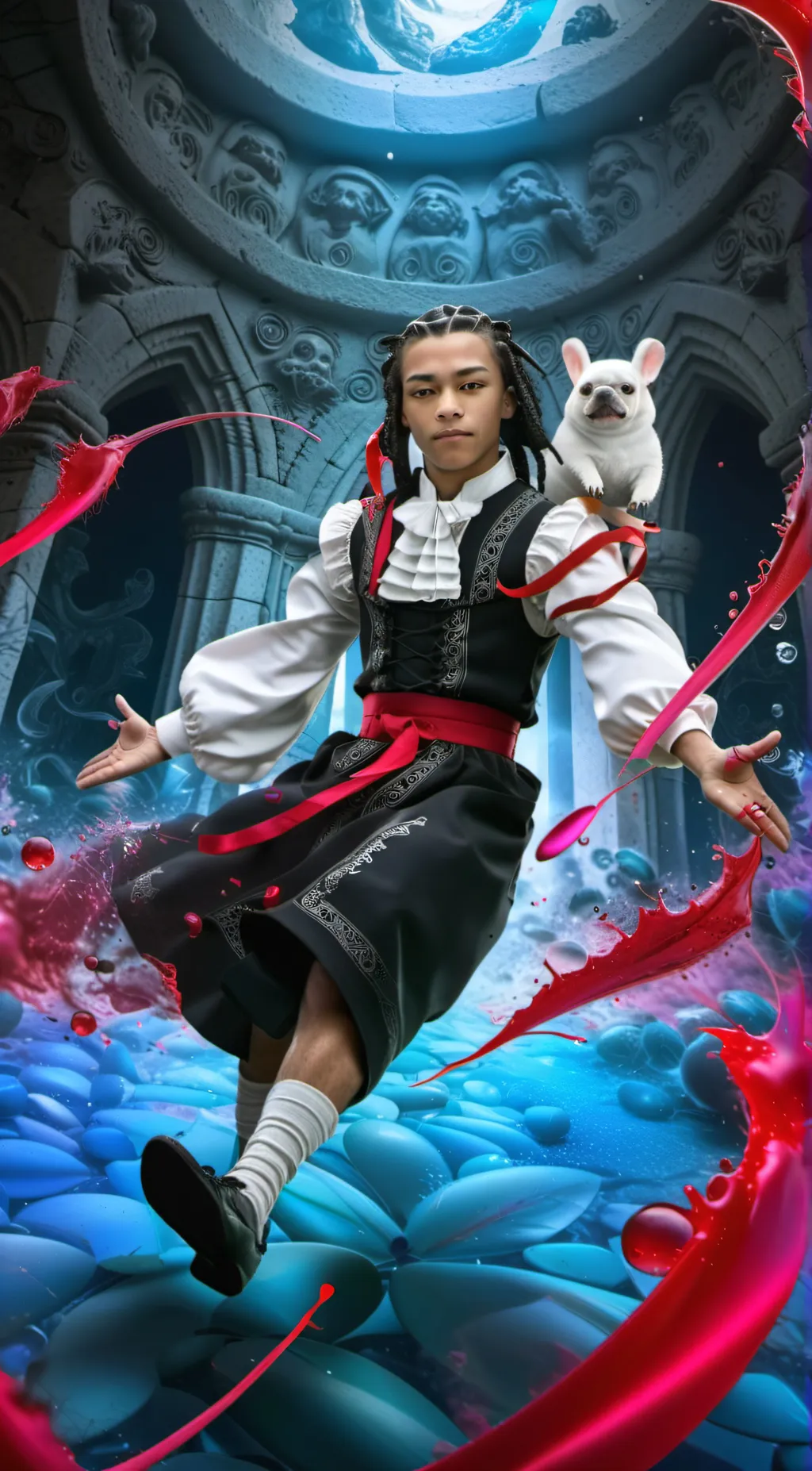 ai character: dd Osama  background
