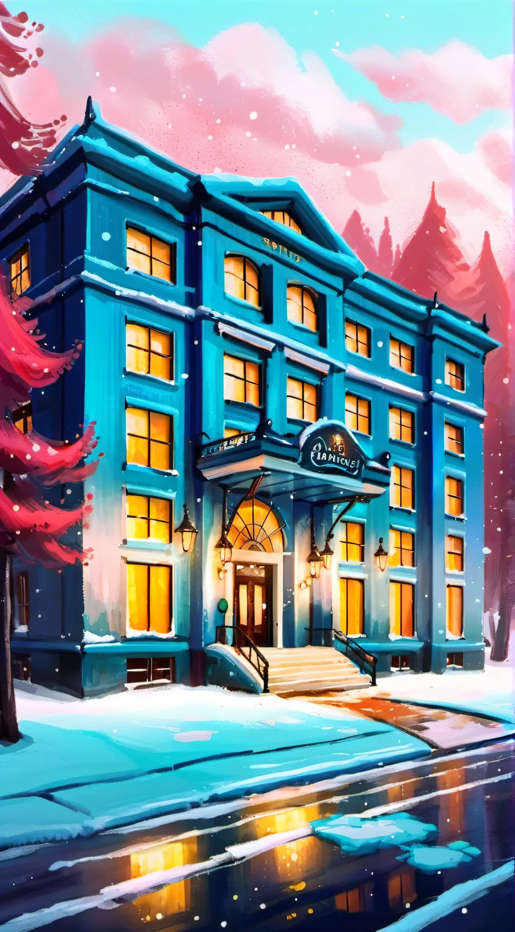 ai character: HH Christmas background