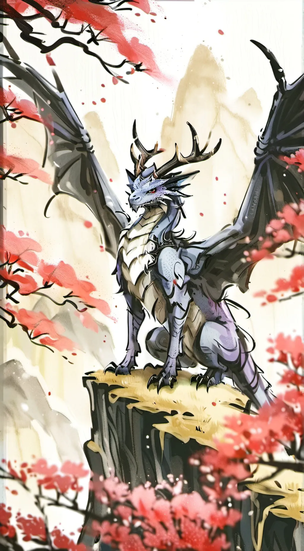 ai character: Ethron,The dragon background