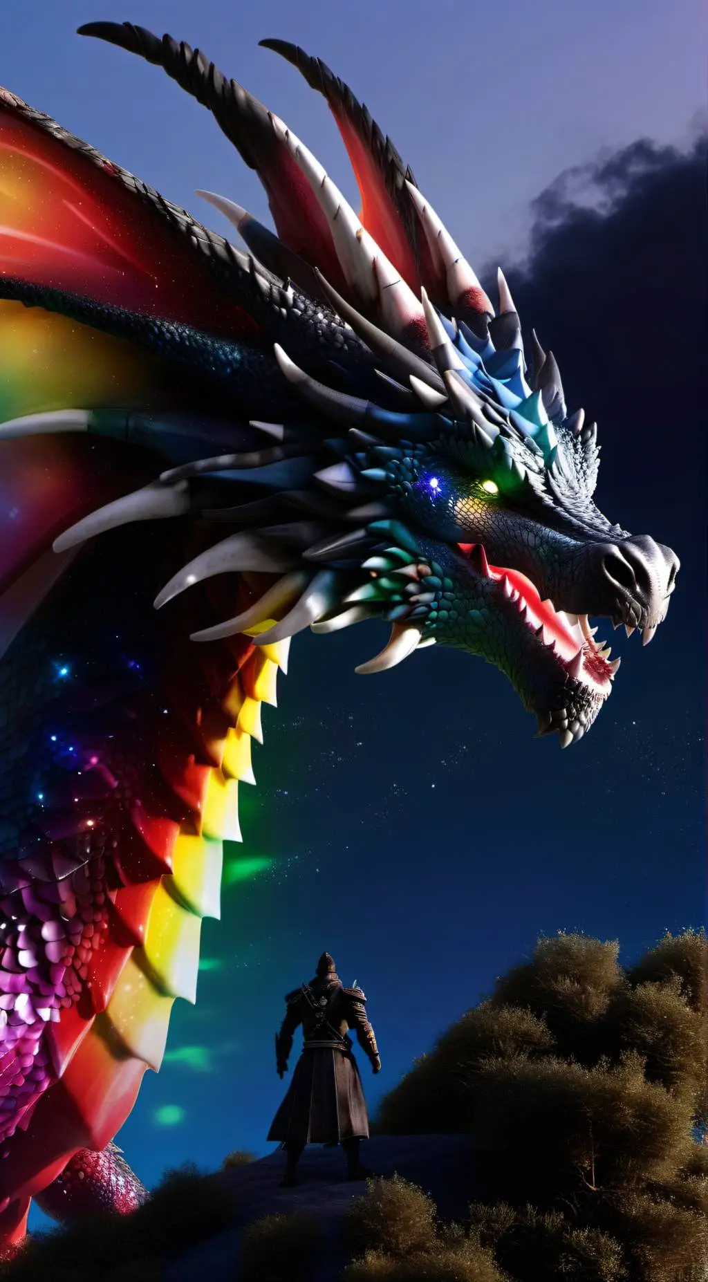 ai character: RainbowDarkness  background
