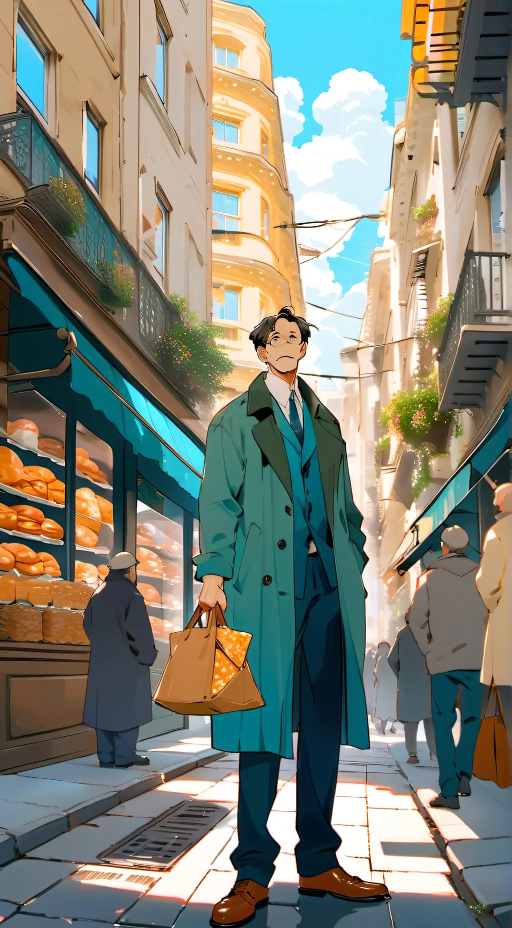 ai character: bagel boy  background