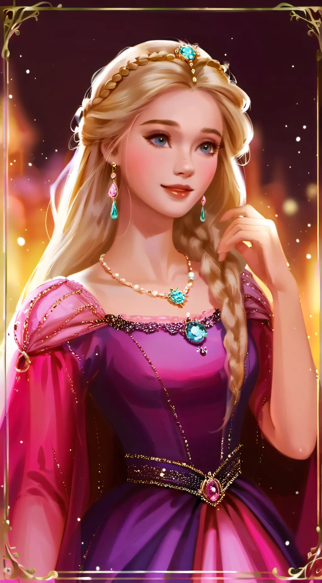 ai character: Princess Rapunzel  background