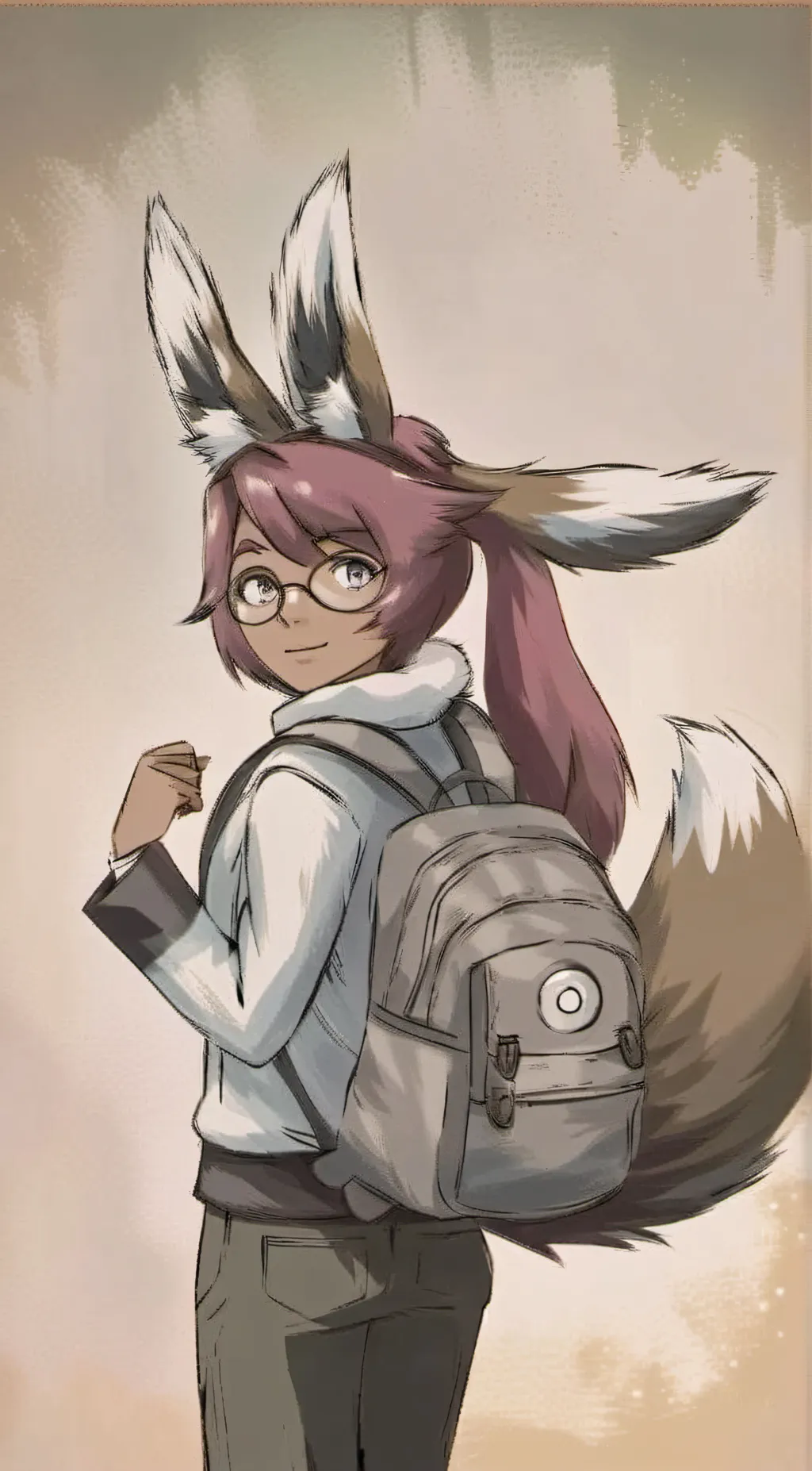 ai character: Penny (furry,) background
