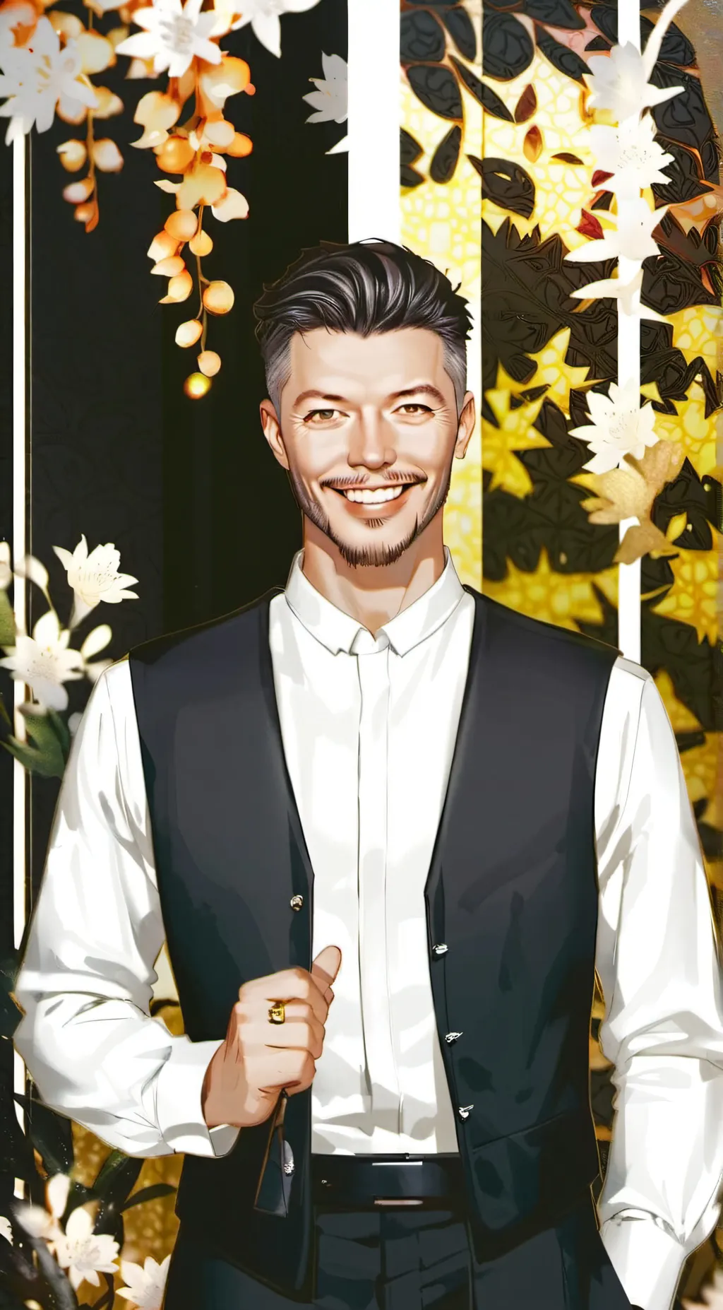 ai character: David Bowie  background
