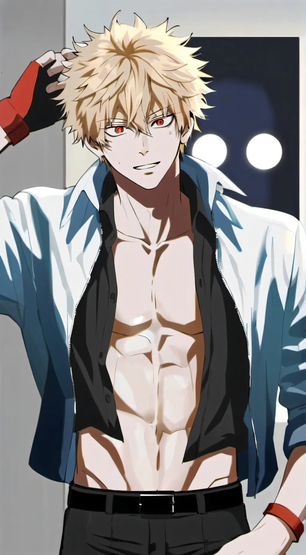 ai character: Katsuki Bakugou  background
