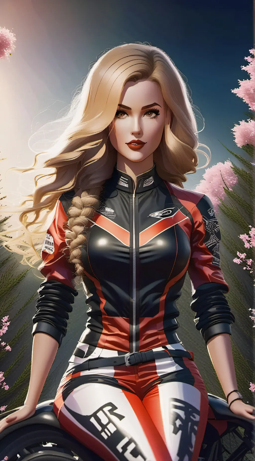 ai character: Female McQueen  background