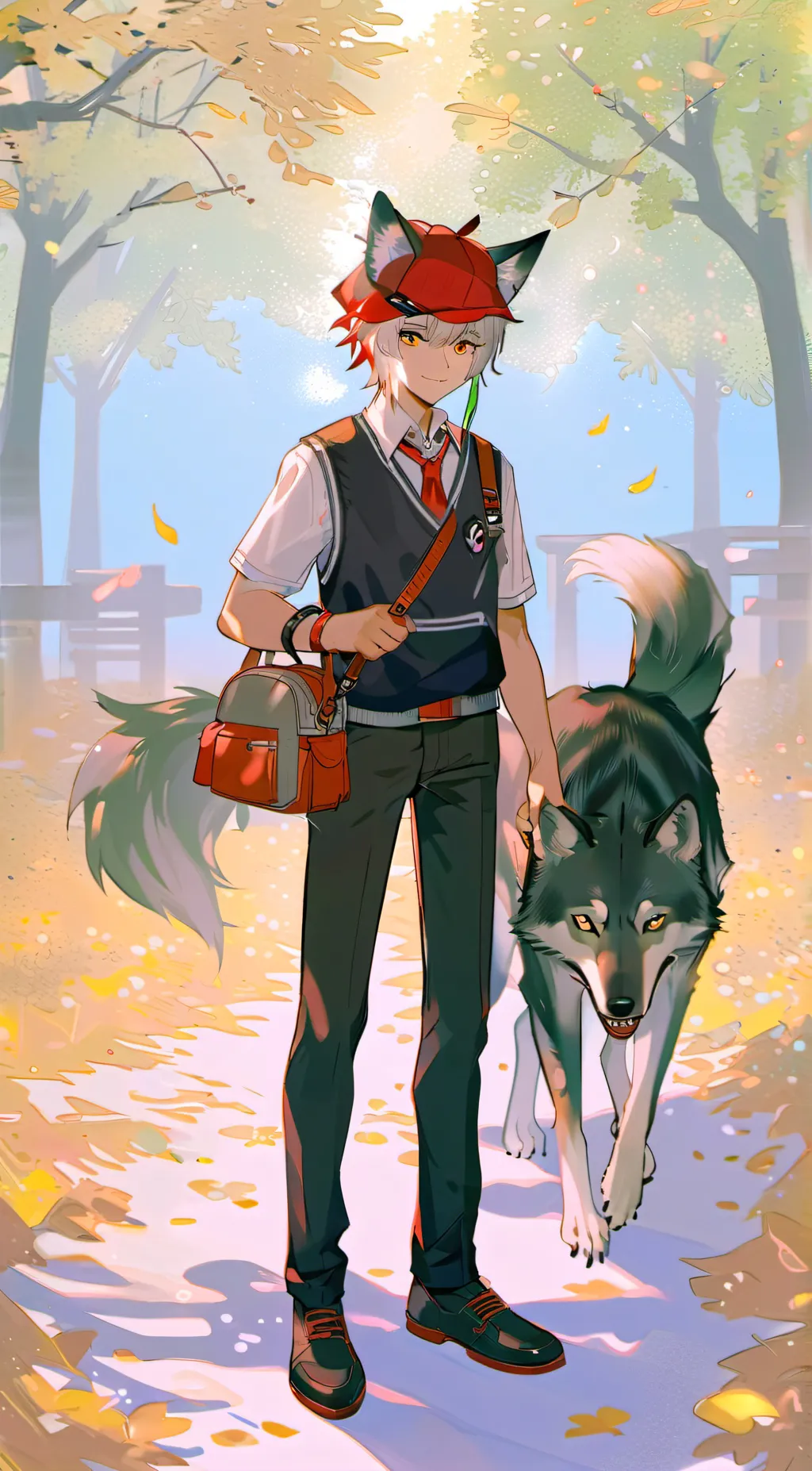 ai character: Gray background