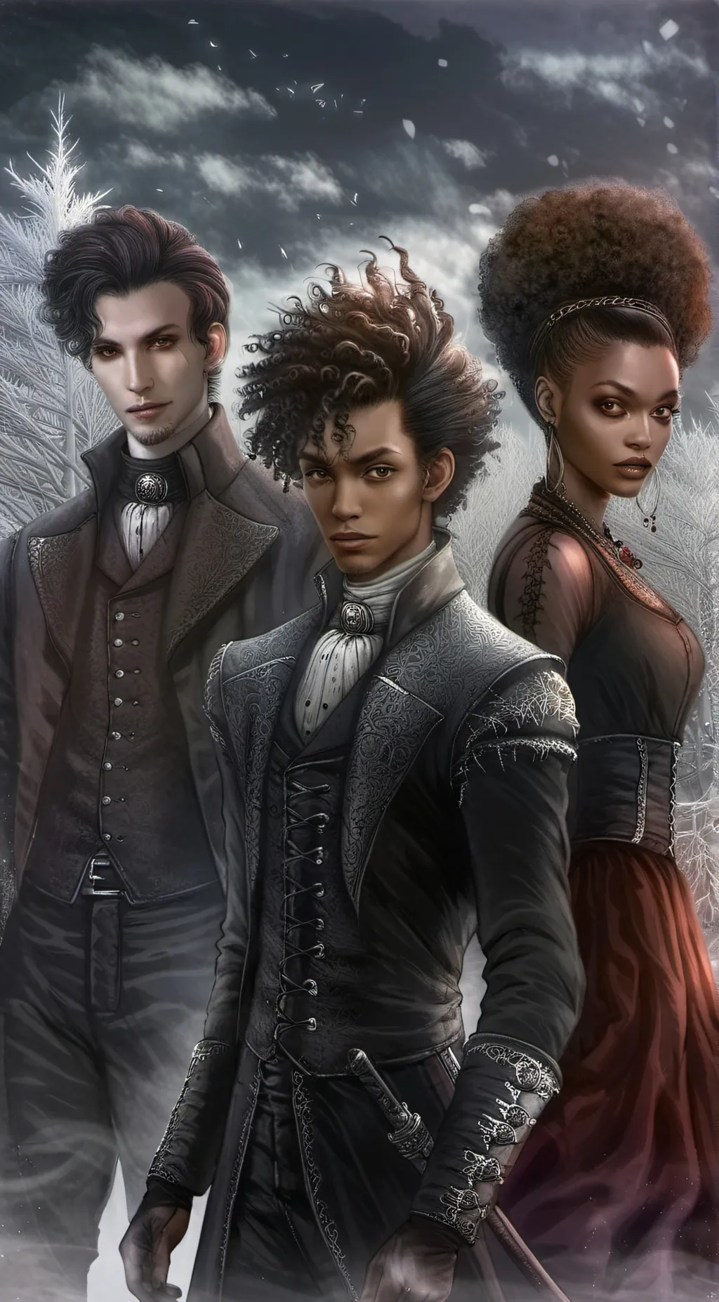ai character: Aiden,tina,trayden background