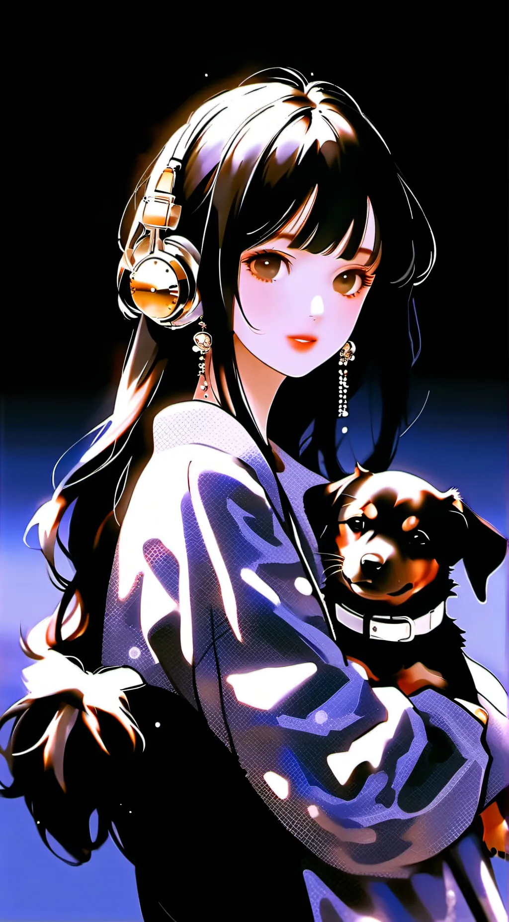 ai character: Violet background