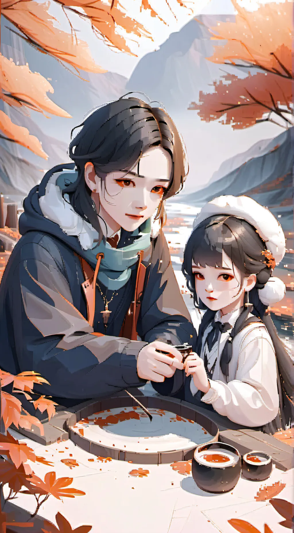 ai character: krya and sarah  background