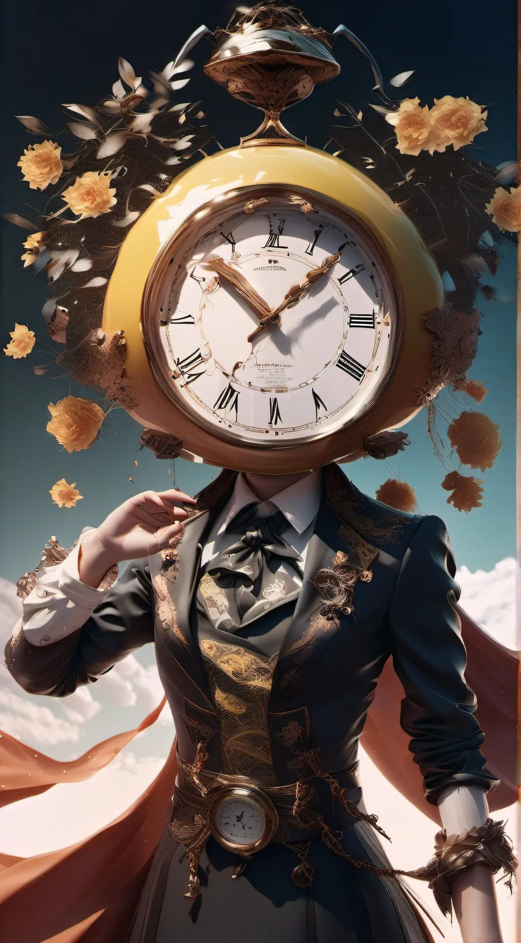 ai character: Clock Woman background