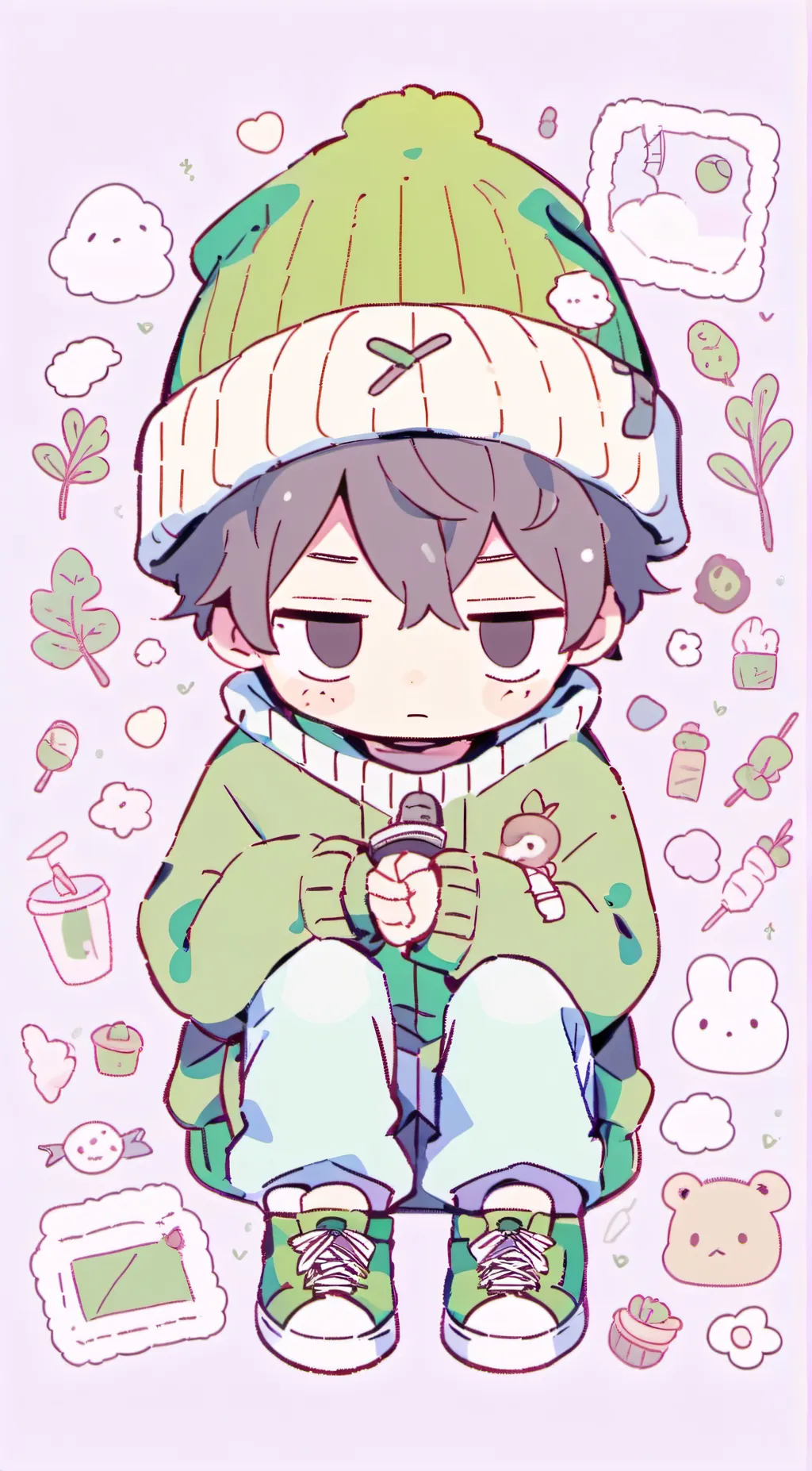 ai character: beanie background