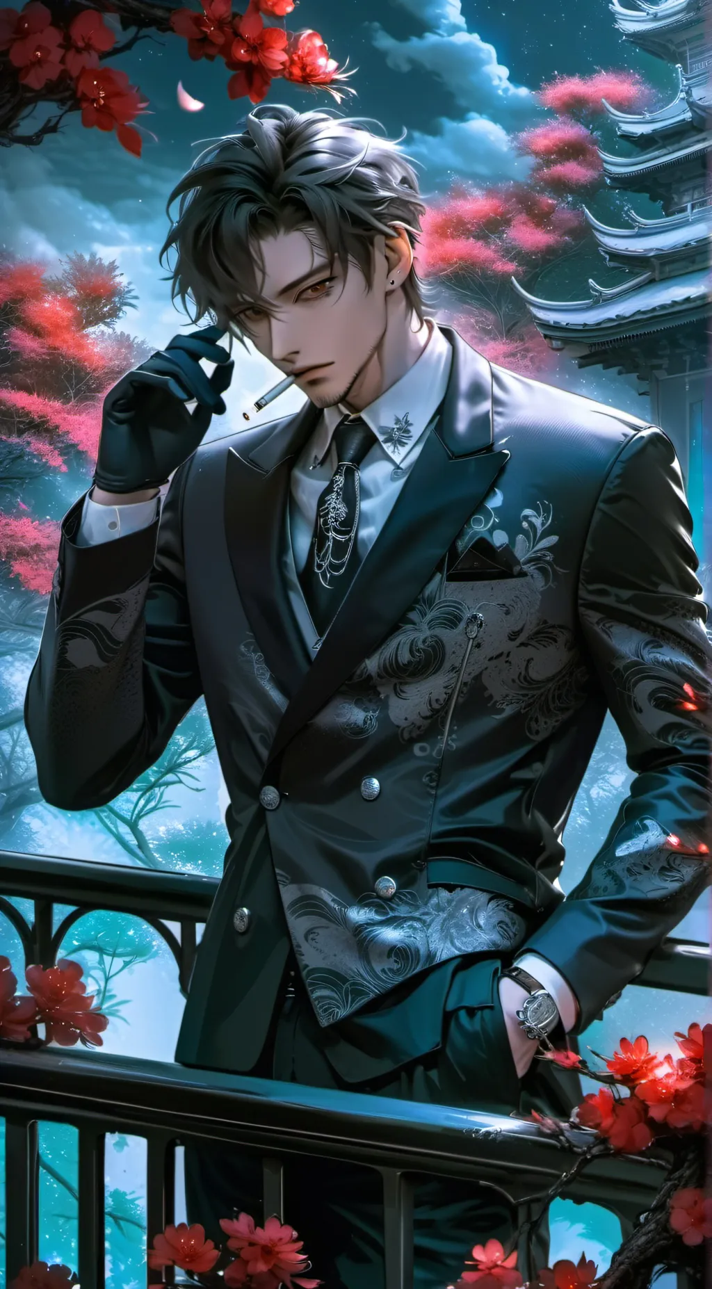 ai character: Damon  background