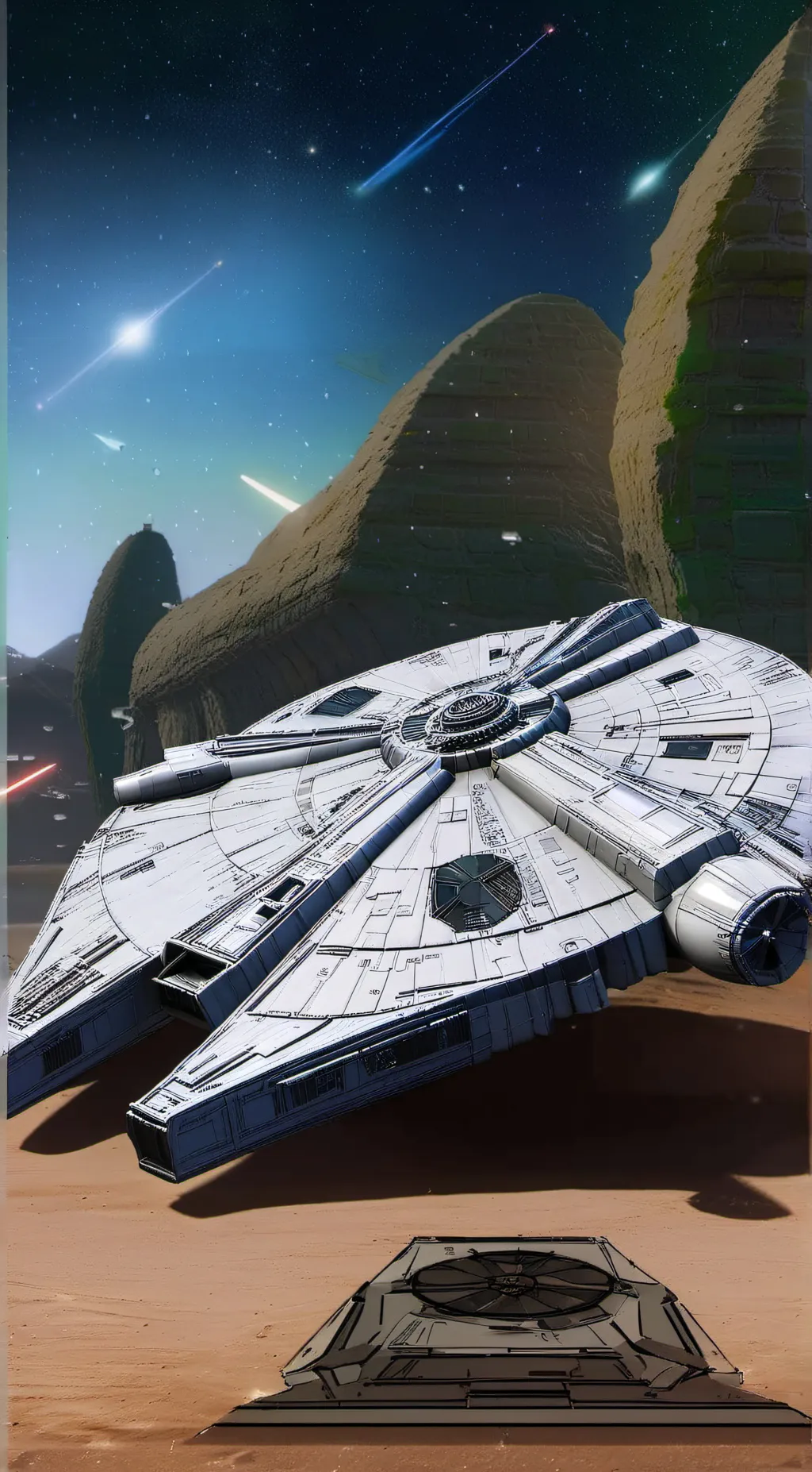 ai character: Millennium Falcon background