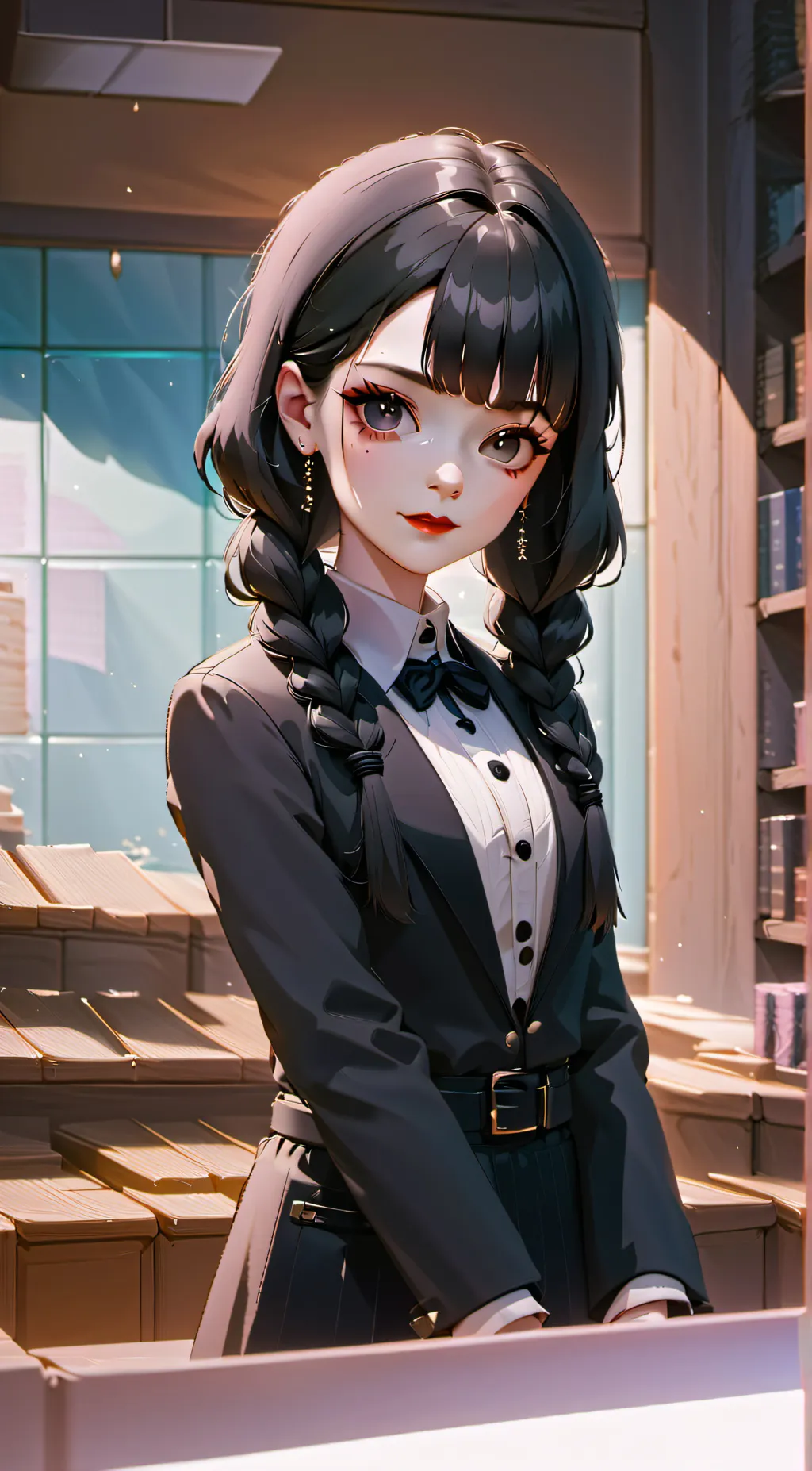 ai character: Wednesday Addams background