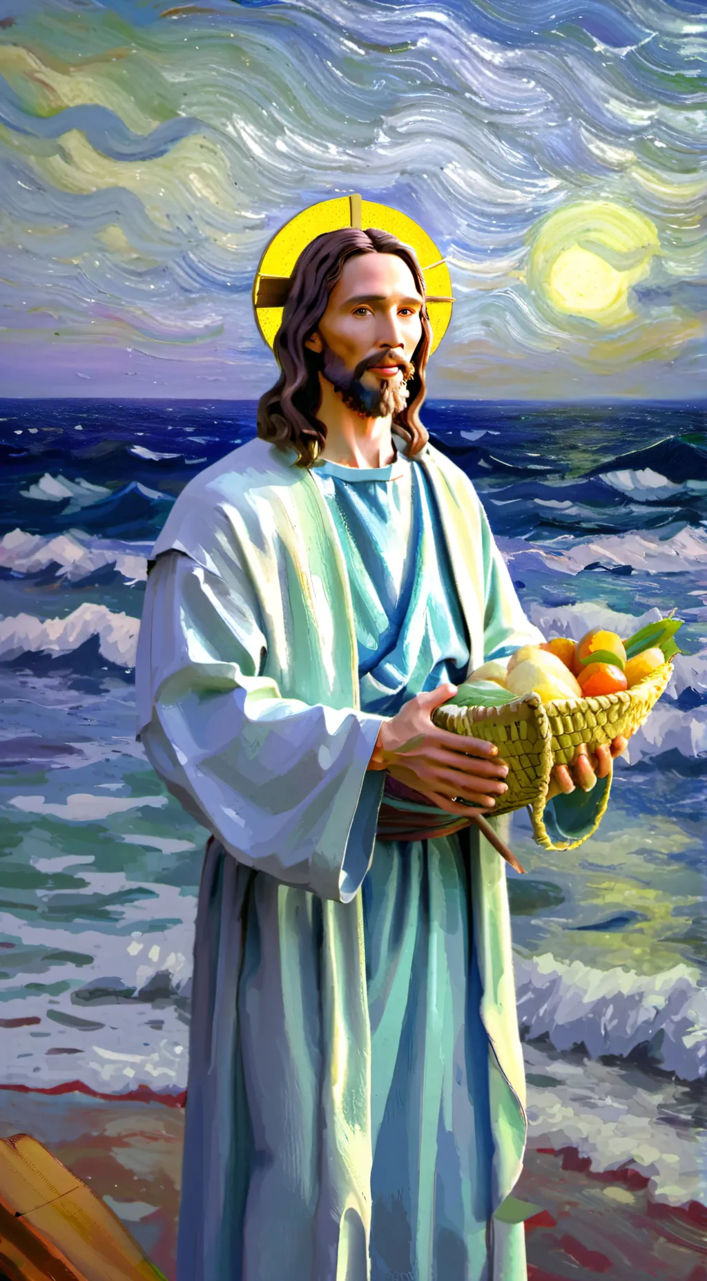ai character: Jesus Cristo  background