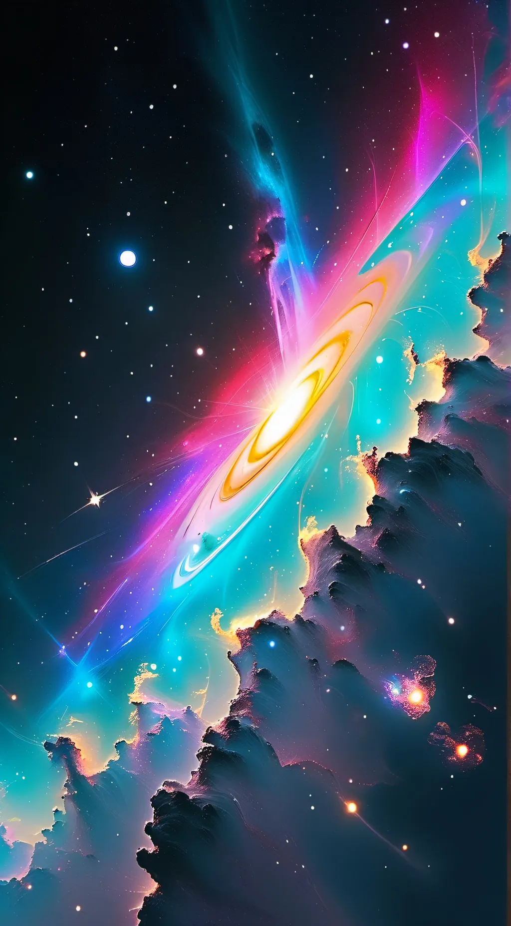 ai character: galaxy background