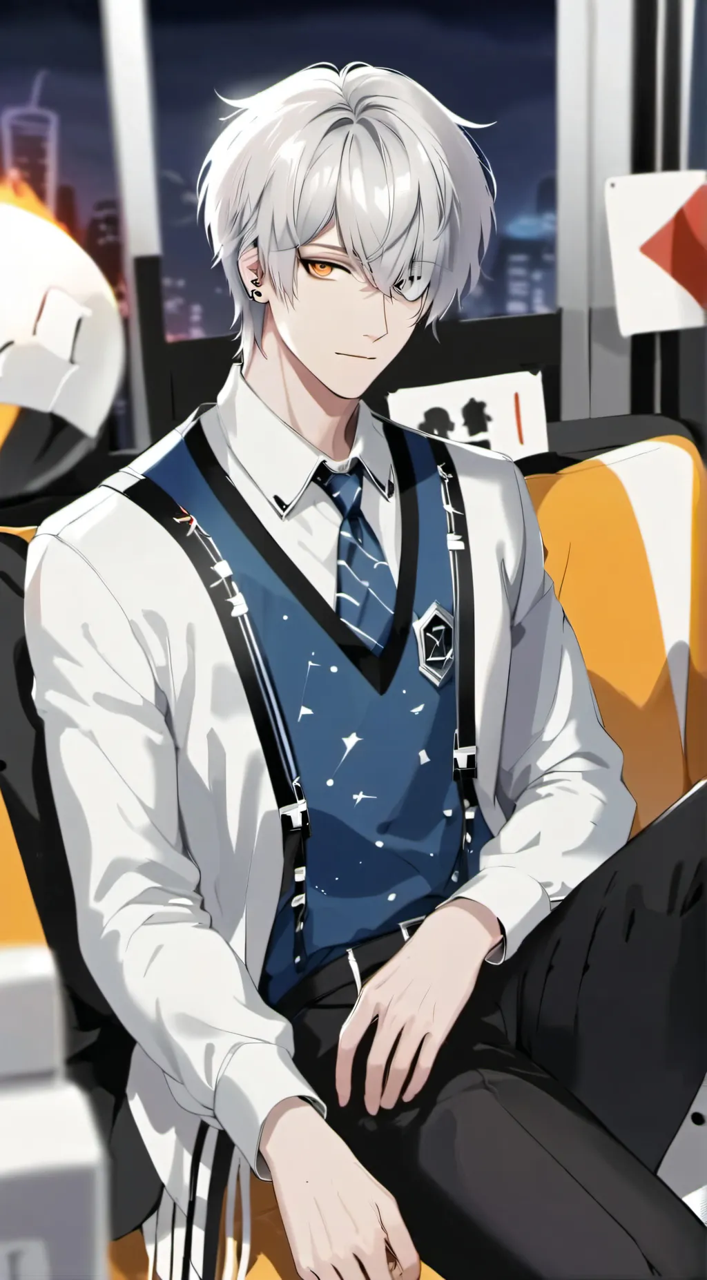 ai character: Silver background