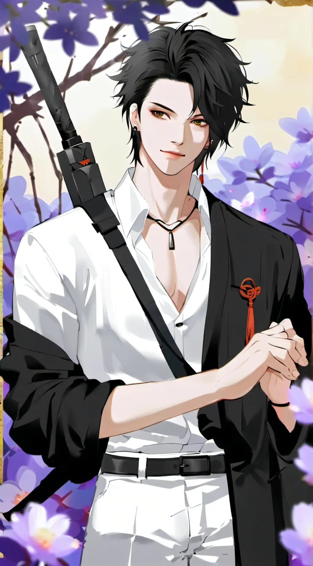 ai character: Sasuke Uchihahebi background