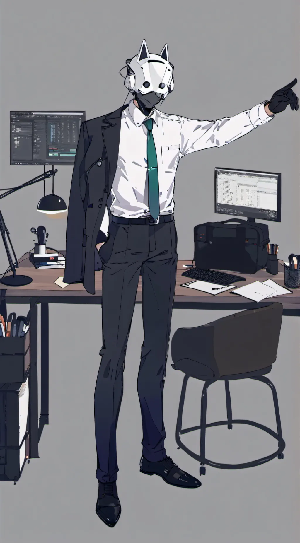 ai character: Computer man background