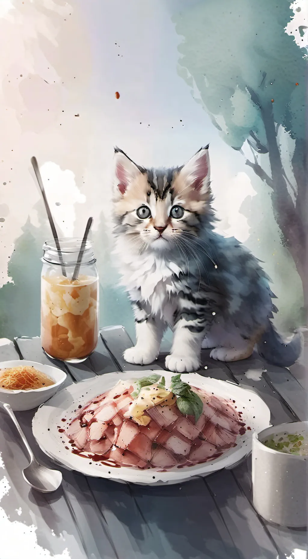 ai character: Kitten  background