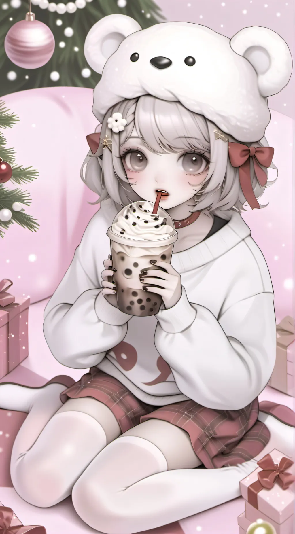 ai character: CHRISTMAS MHA background