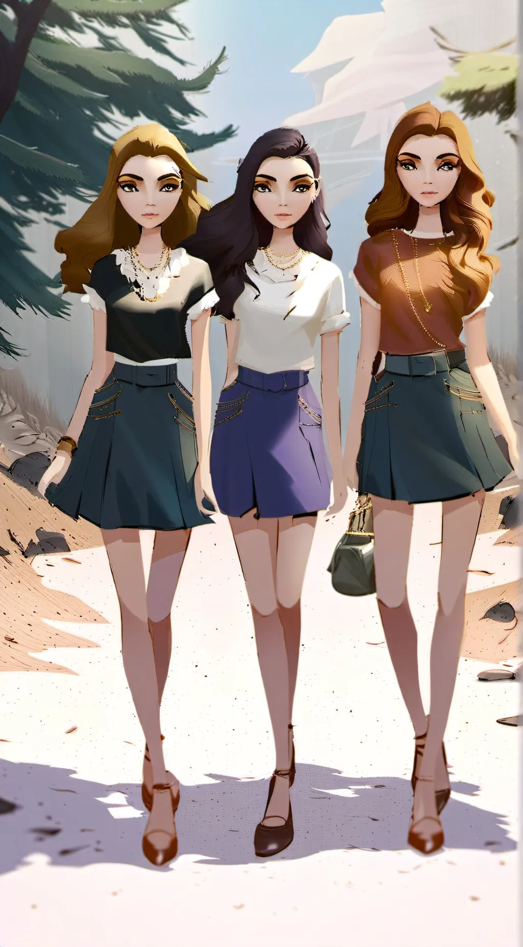 ai character: Tya  ,Rya and Mya background