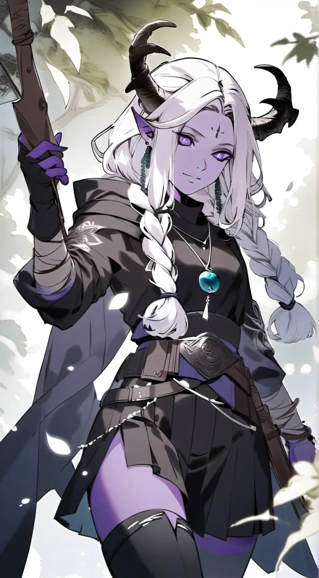 ai character: Violet background