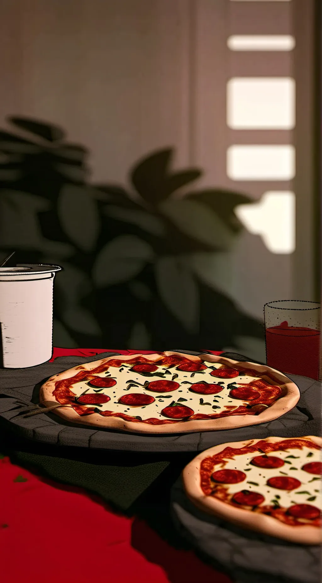 ai character: Pizza face  background
