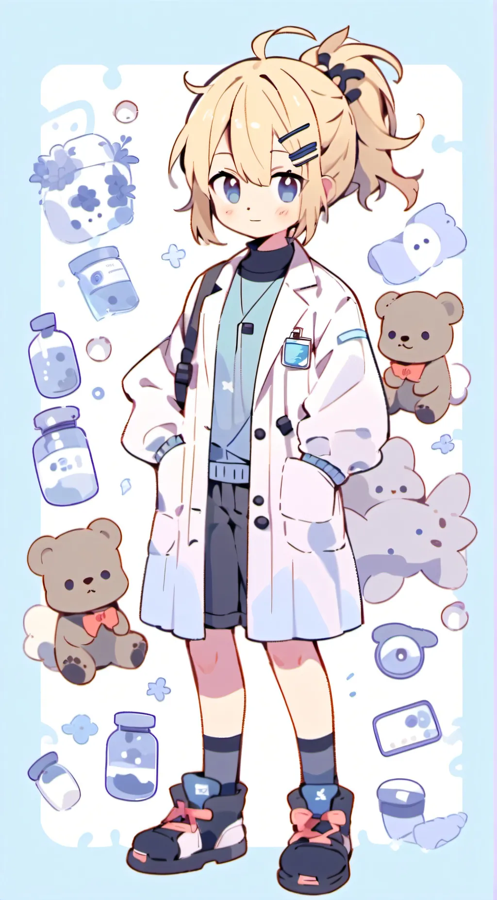 ai character: Chibi Sara 🧪 background