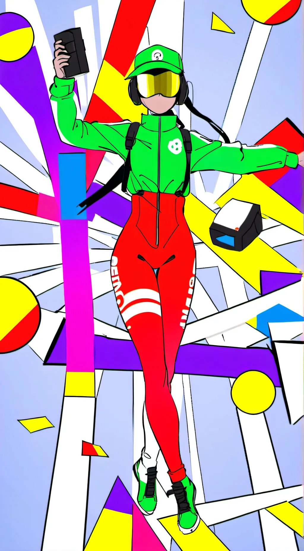 ai character: camera woman background