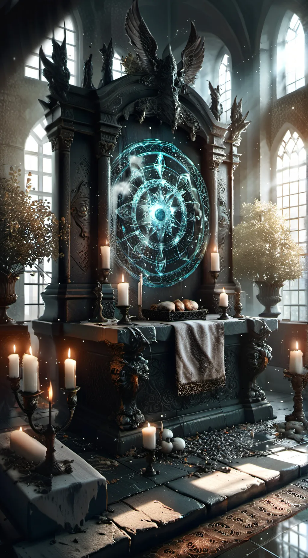ai character: summoning altar  background