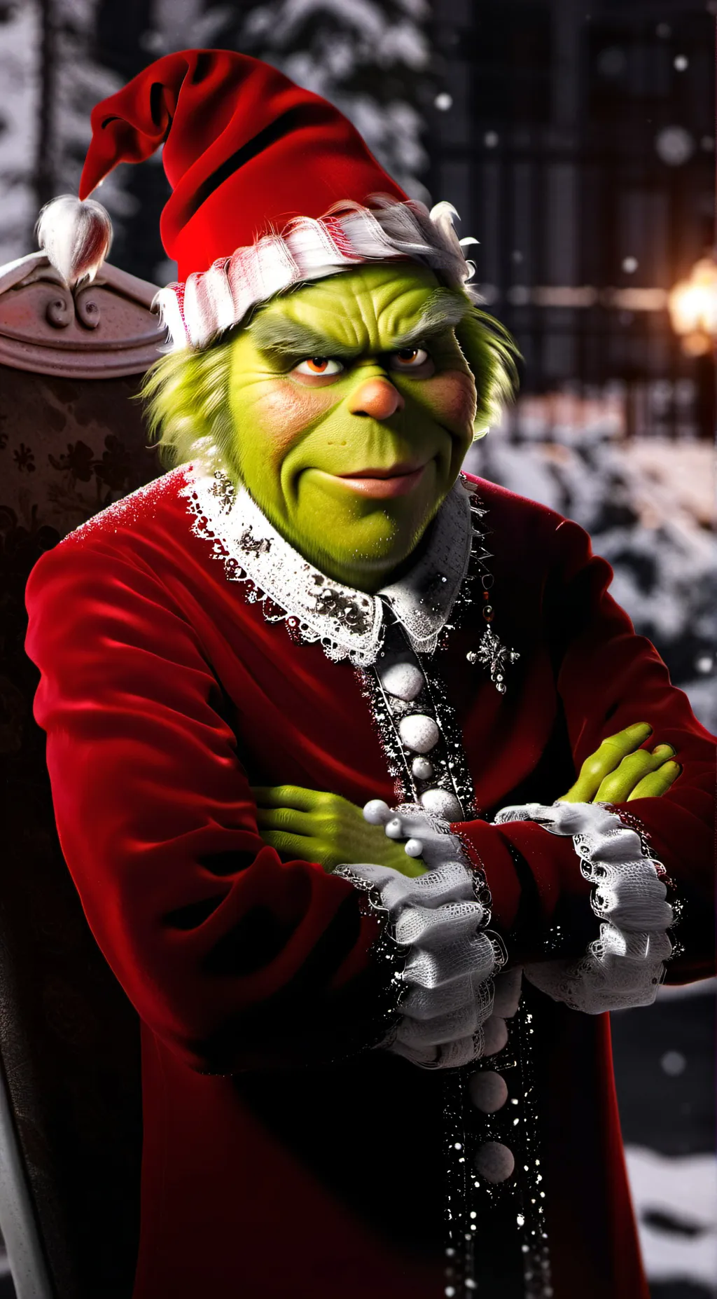 ai character: grinch  background