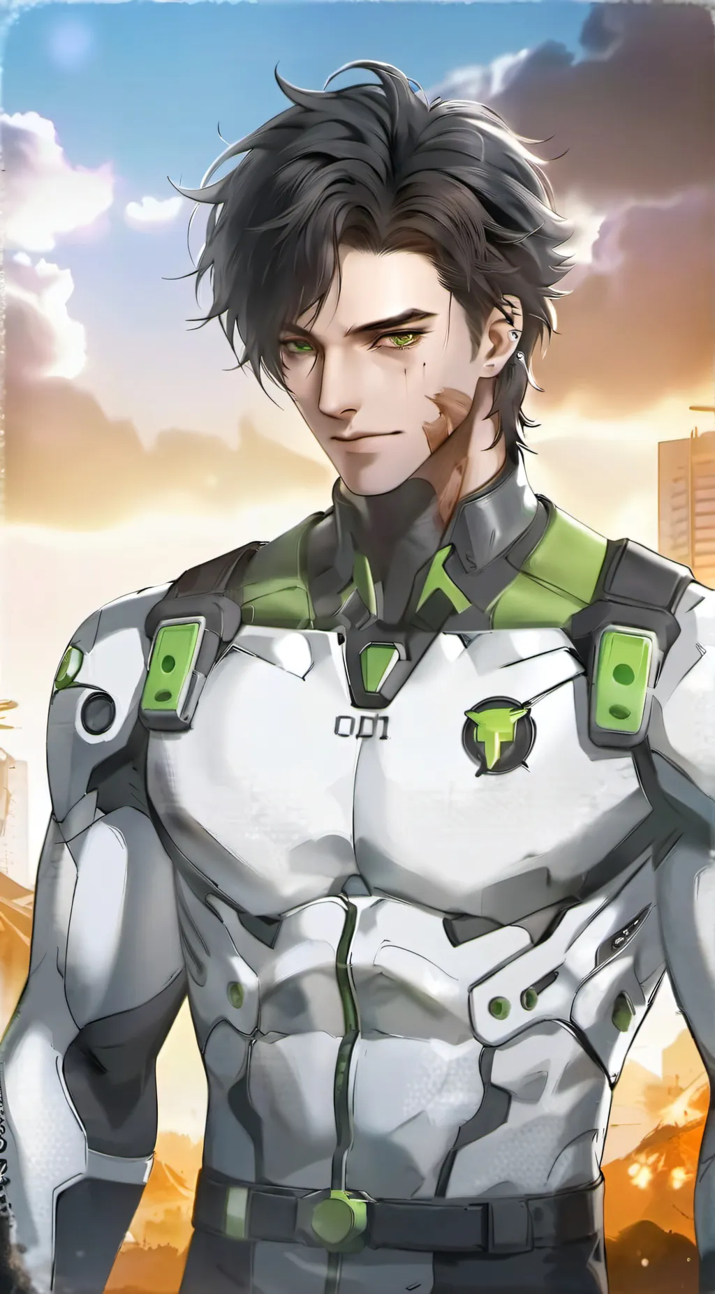 ai character: Leaf background