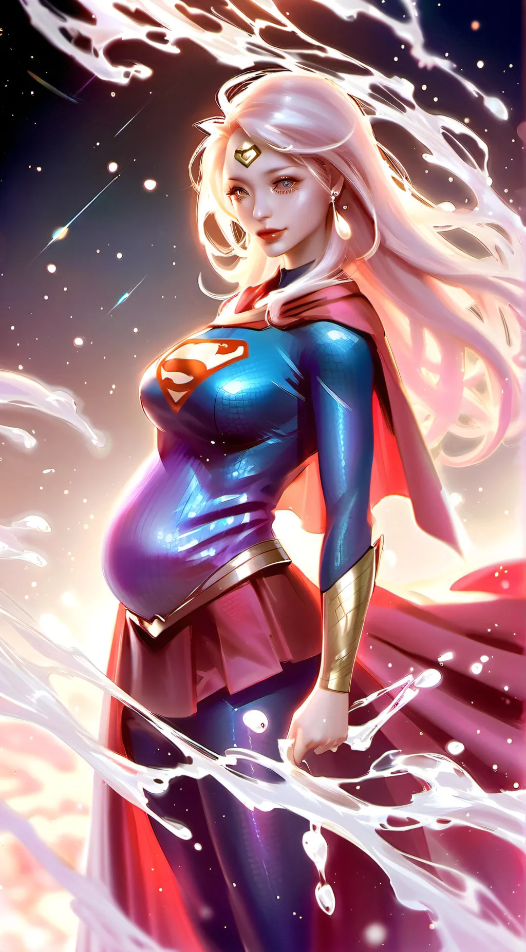 ai character: pregnant supergirl background