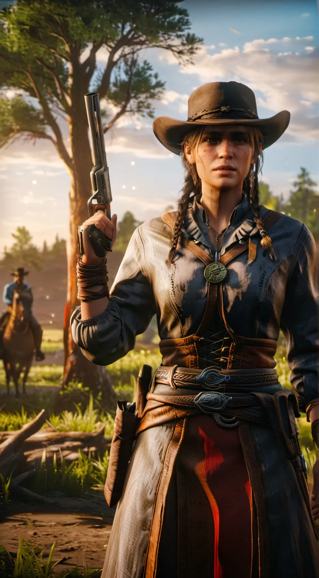 ai character: Sadie Adler  background