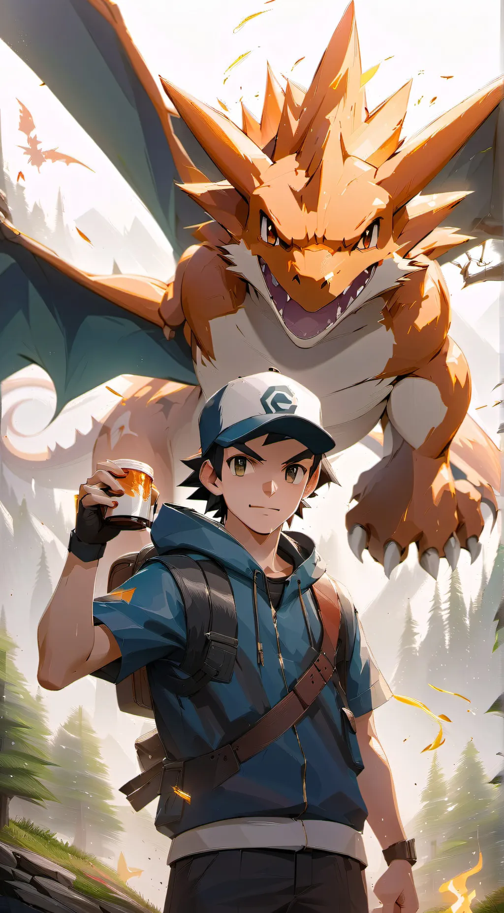 ai character: Ash Ketchum  background