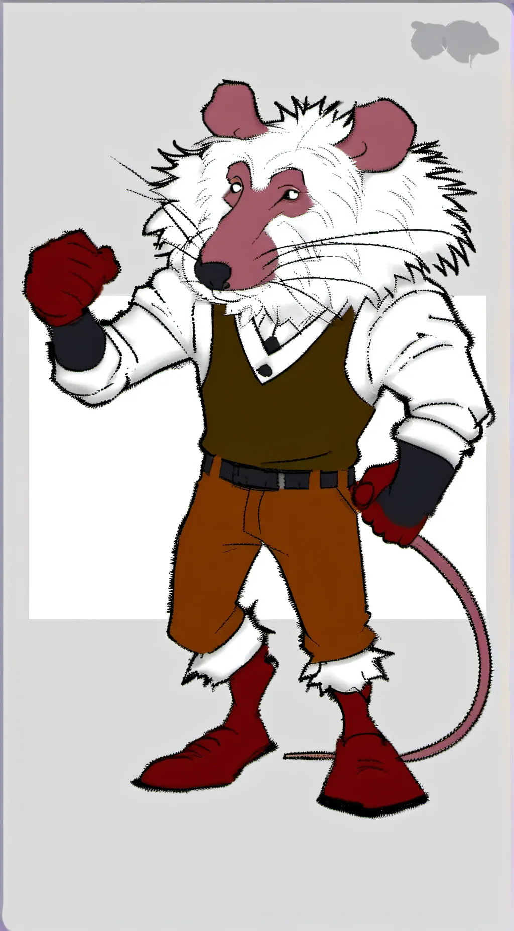 ai character: Ron the buff rat background