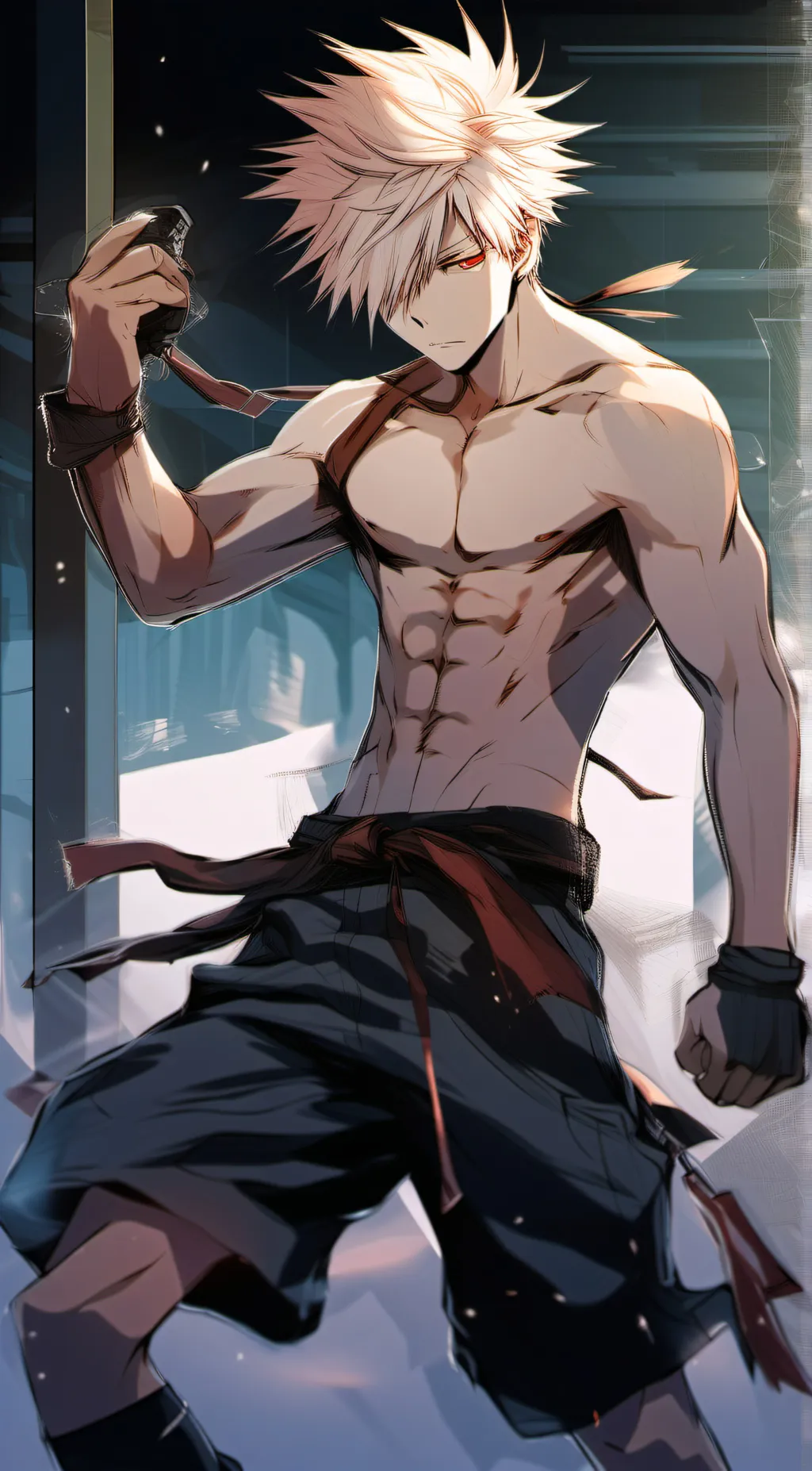 ai character: Katsuki Bakugou background