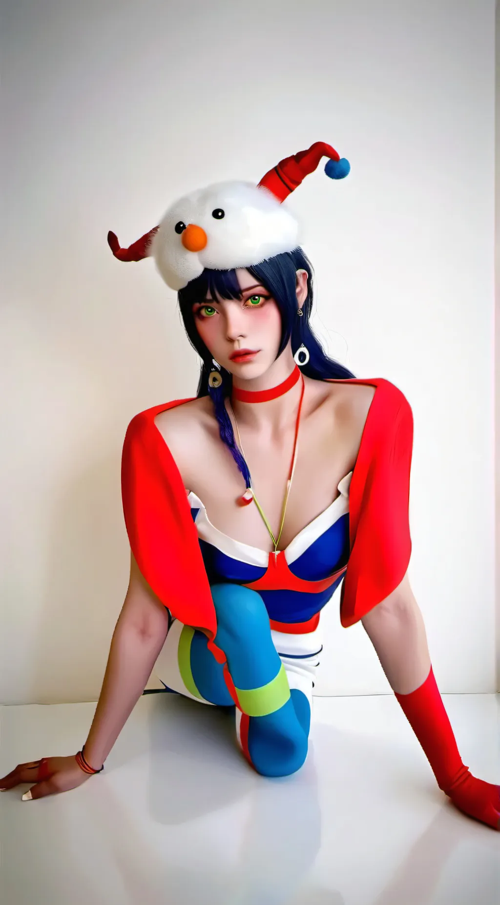 ai character: pomni bikini background