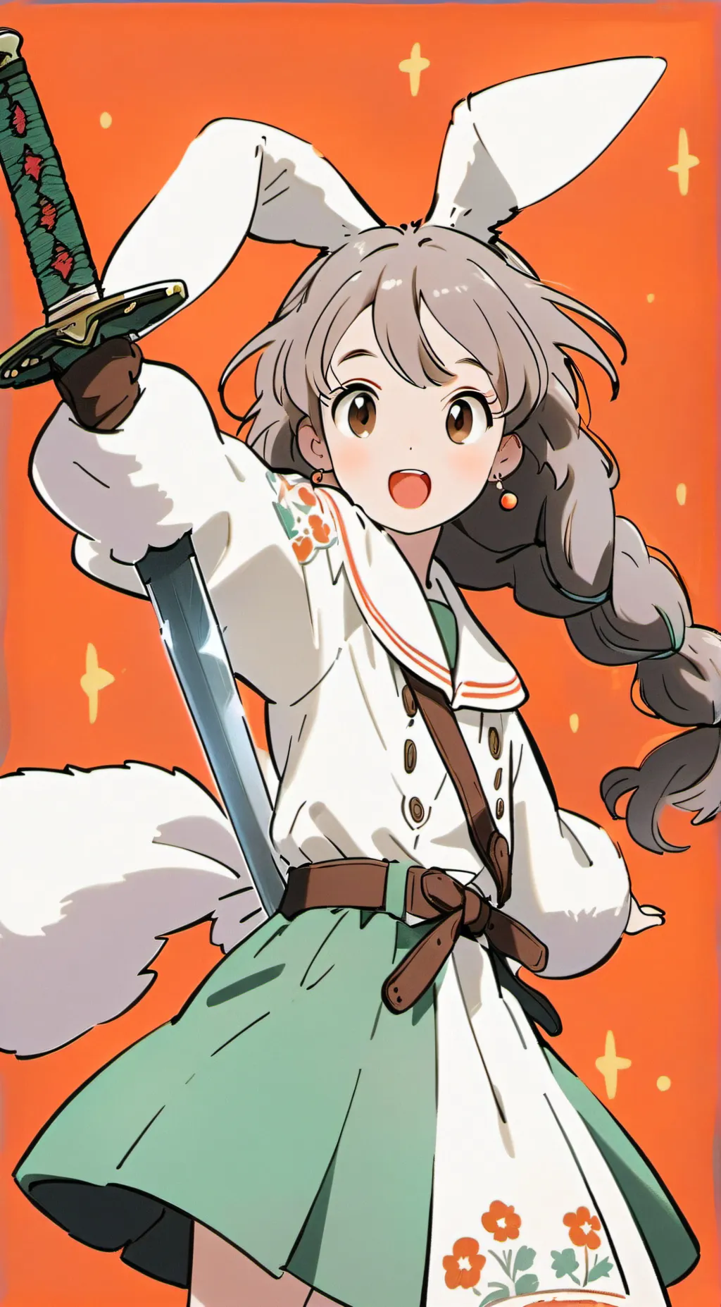 ai character:  Bun bun (giantess background